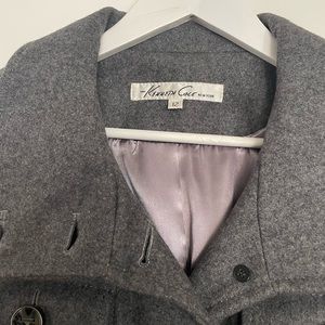 Kenneth Cole New York Gray Long Coat Womens 12